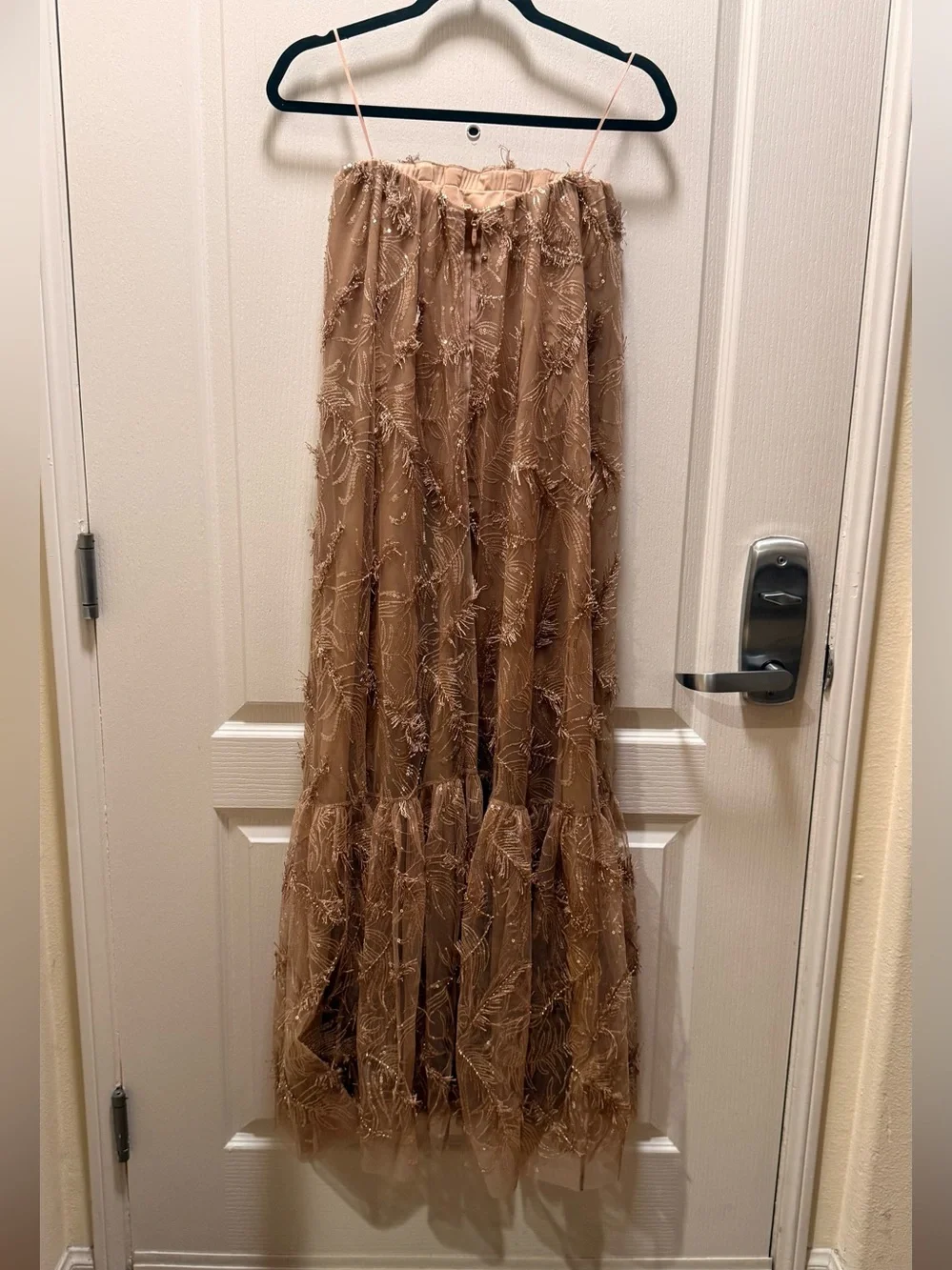 Helsi Cara Strapless Sequin Embroidered Gown in Tan Size XS NWT - Picture 7 of 8